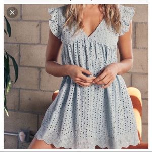 Eyelet hidden romper dress